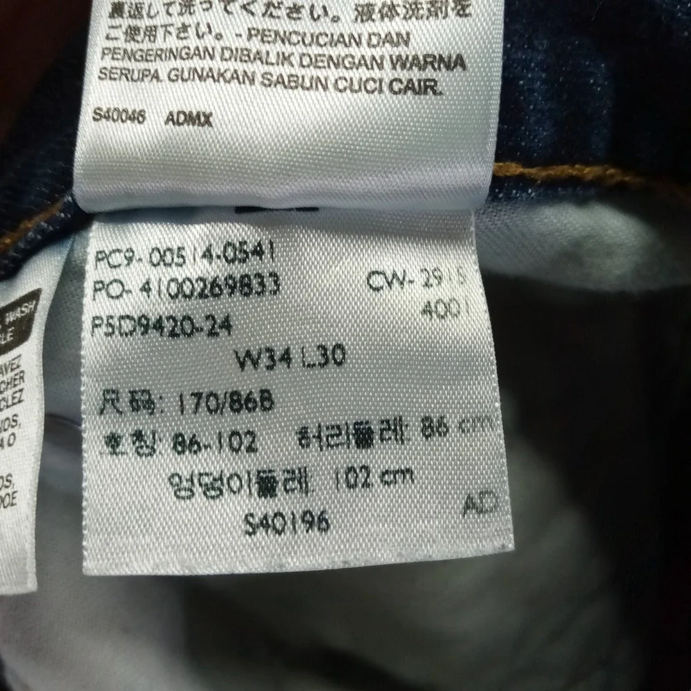Levi Strauss 514 Mens Straight Fit Jeans Dark Wash W34 L30‎